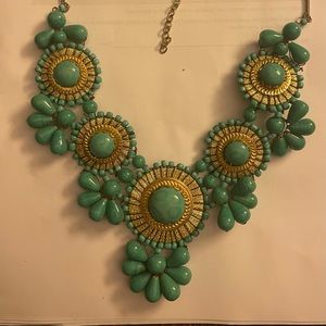 Turquoise bib statement necklace